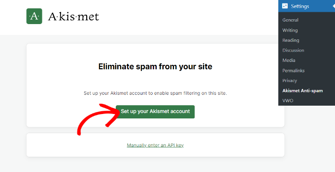 Set up your Akismet account Set up Akismet account