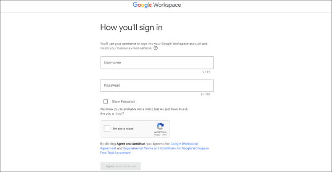 Create your first G Suite user account Create first user in workspace