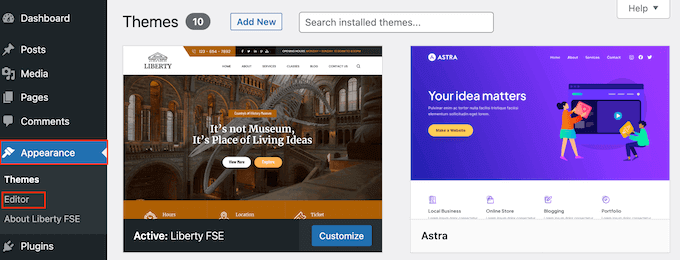 Launching full-site editor Launching full-site editor