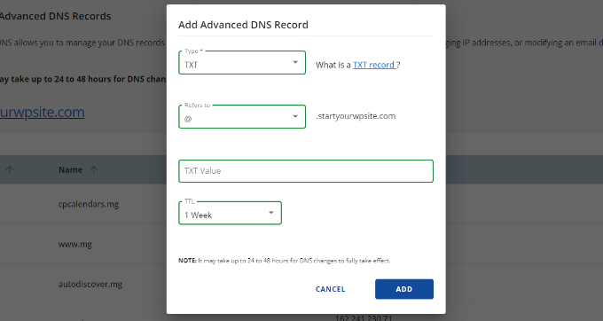 Add advanced DNS records Add advanced DNS records
