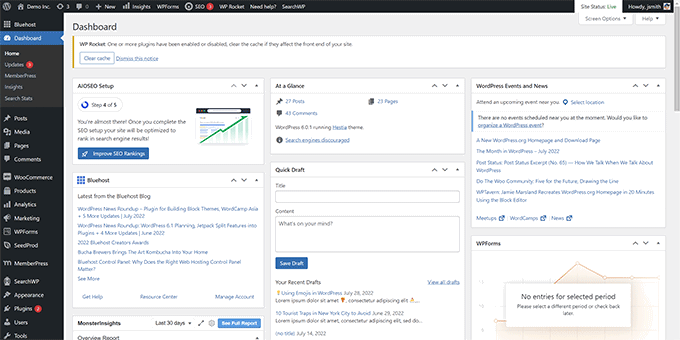 杂乱的 WordPress 后台