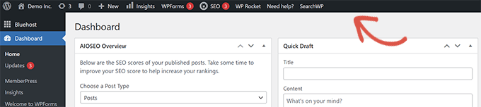 WordPress 后台工具栏