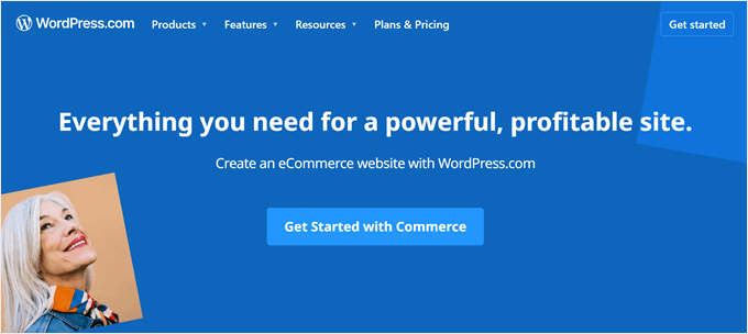 WordPress.com 的 Commerce 页面