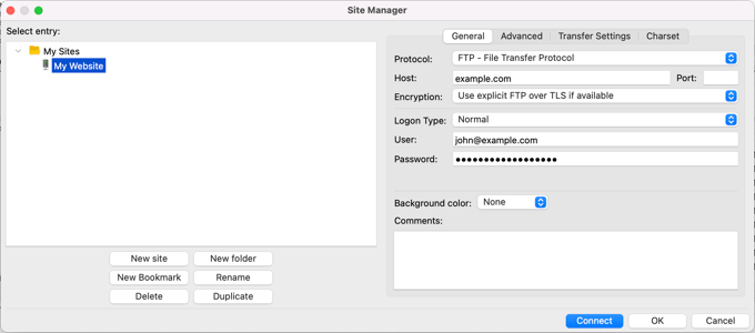 ftpfilezillasitemanager FTP 需要用户名和密码