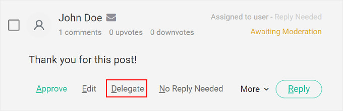 使用 Thrive Comments 插件委托评论 使用 Thrive Comments 插件委托评论
