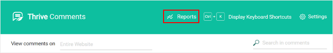 点击 Thrive Comments 审核页面的报告按钮 点击 Thrive Comments 审核页面的报告按钮