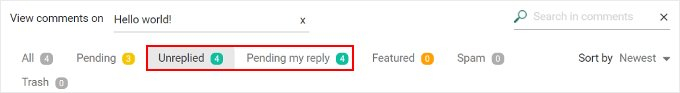 Thrive Comments 审核标签和搜索菜单 Thrive Comments 审核标签和搜索菜单