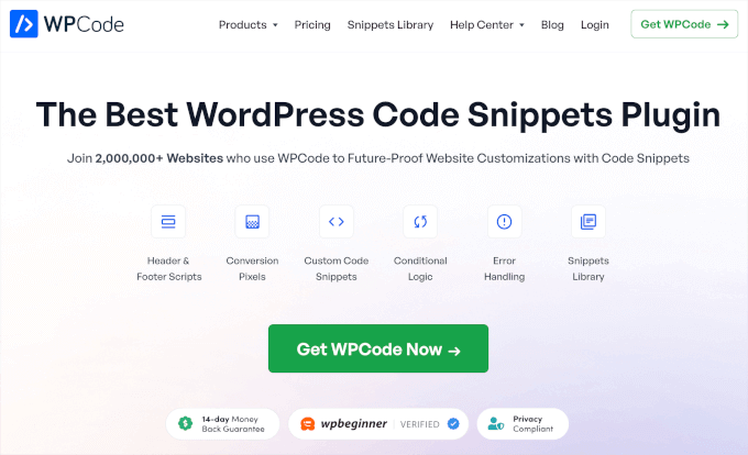 WPCode 的主页 WPCode 的主页