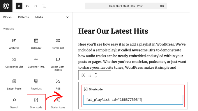 在文章中添加 AudioIgniter 短代码 在文章中添加 AudioIgniter 短代码