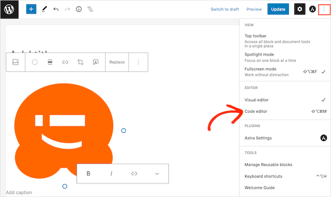 WordPress 中的代码编辑器菜单项