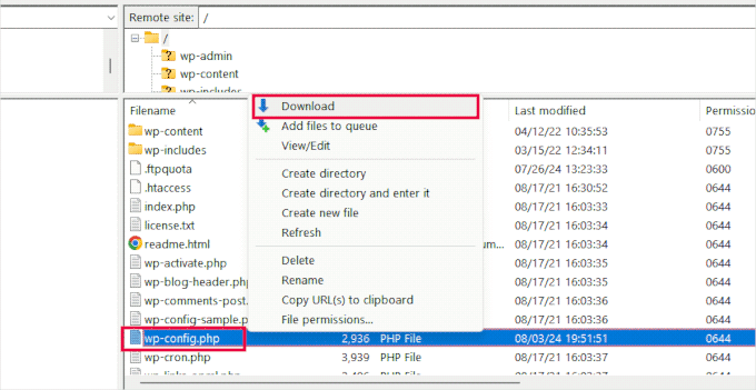 下载 wp-config.php 文件到电脑编辑 下载 wp-config.php 文件到电脑编辑