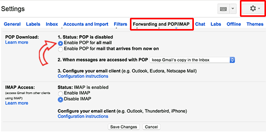 在 Gmail 中开启 POP3 在 Gmail 中开启 POP3