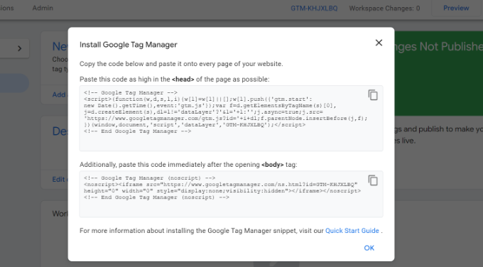 复制 Tag Manager 代码 复制 tag manager 代码