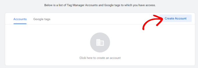 在 Tag Manager 中创建账户 Create account in tag manager
