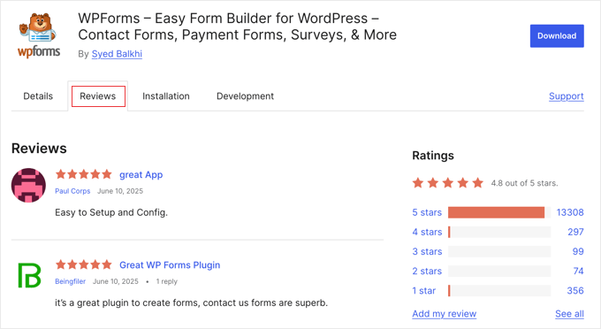 WPForms 插件评论 WPForms 插件评论