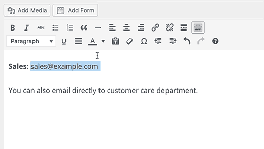 在 WordPress 中添加电子邮件链接 Adding a link to an email address in WordPress