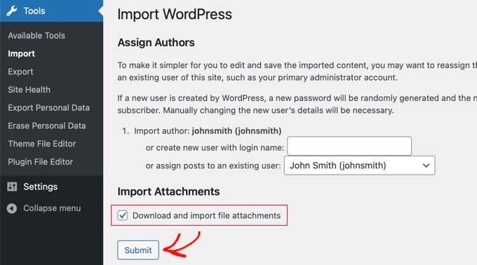 WordPress 导入设置 WordPress 导入设置
