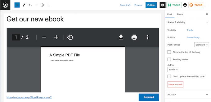 WordPress 嵌入式 PDF 查看器 WordPress 嵌入式 PDF 查看器