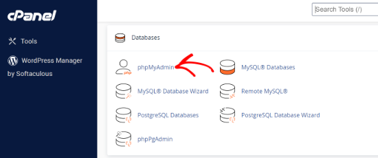phpMyAdmin面板