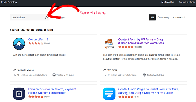 WordPress 插件搜索结果