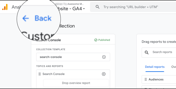 在 Google Analytics 中自定义 Search Console 集合