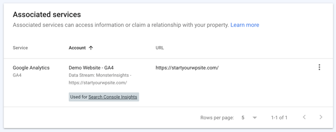 Google Analytics 被列为关联服务