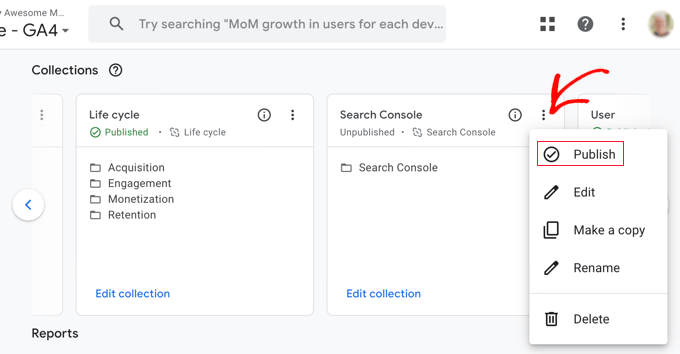 在 Google Analytics 中发布 Search Console 报告