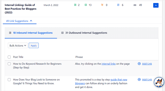 SEO优化插件 internal link assistant example