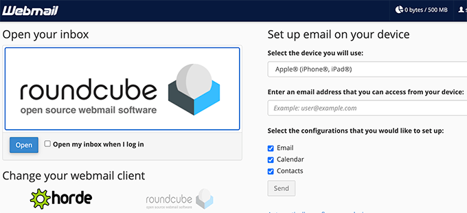启动 Webmail