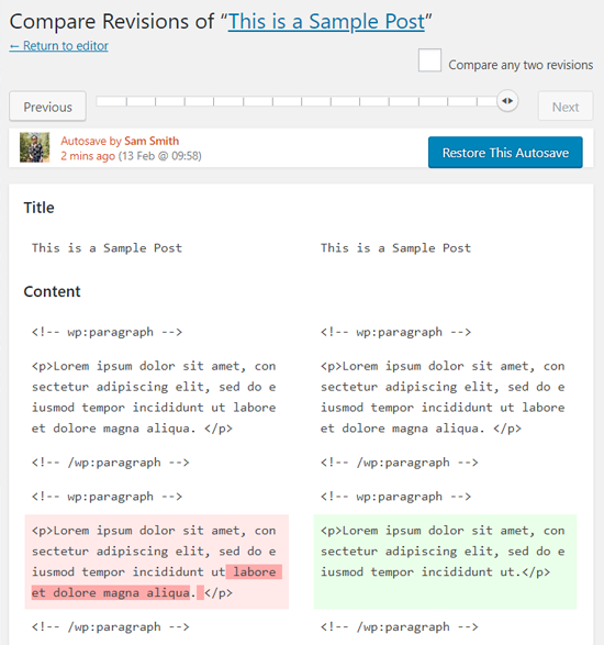 WordPress 自动保存的修订 WordPress 自动保存的修订