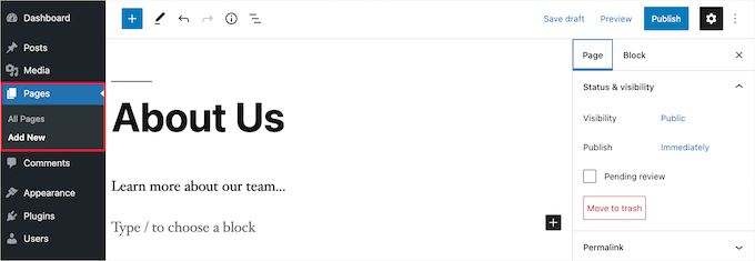 WordPress 页面编辑器