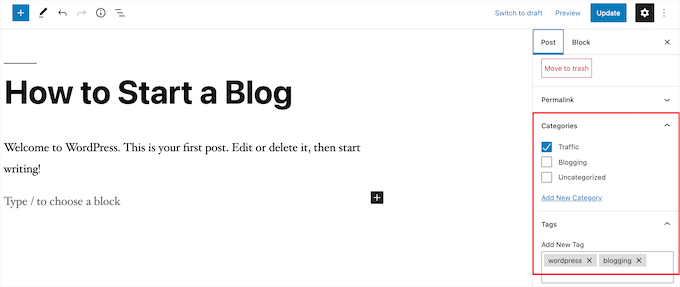 WordPress 文章分类和标签