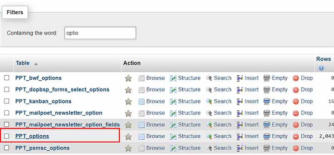 从表列表中选择 wp_options 从表列表中选择 wp_options