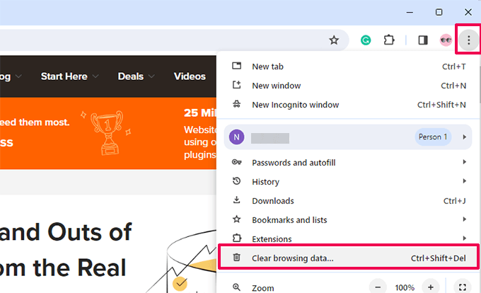 Google Chrome 清除浏览数据和缓存 Google Chrome clear browsing data and cache