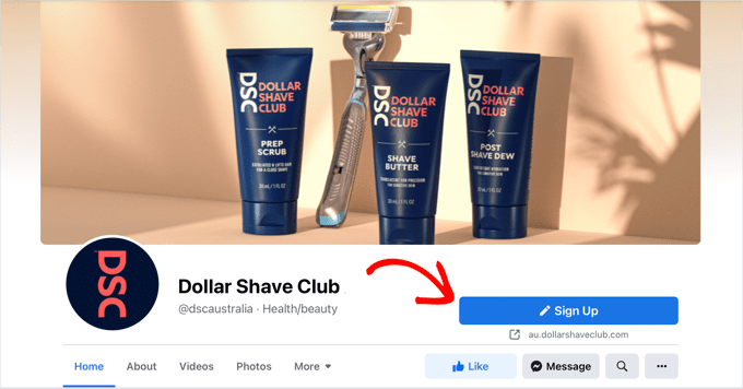 Facebook 商业页面上的行动号召按钮 Facebook 商业页面上的行动号召按钮