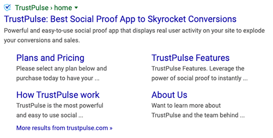 Google Sitelinks由页面标题生成 Google Sitelinks由页面标题生成