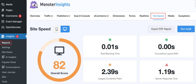 MonsterInsights 网站速度 MonsterInsights 网站速度