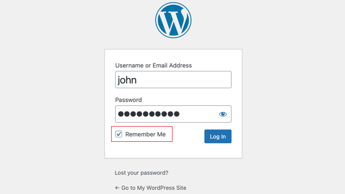 WordPress 登录页面的“记住我”选项