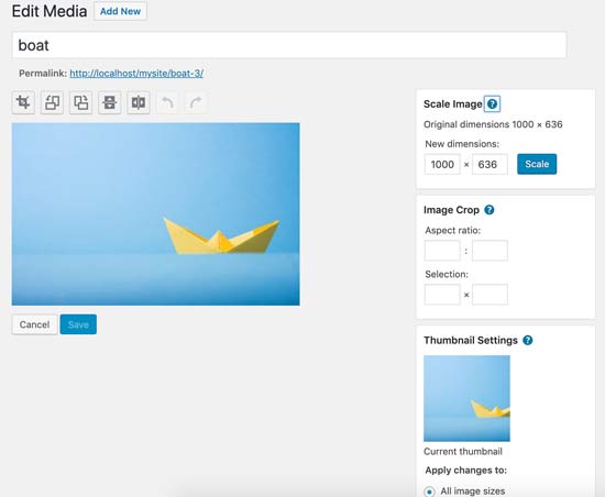 WordPress 图片编辑功能 WordPress 图片编辑功能