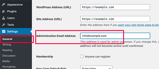 修改 WordPress 站点管理邮箱