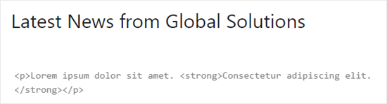 区块编辑器中的 HTML 代码 区块编辑器中的 HTML 代码