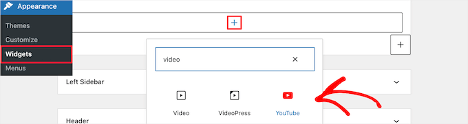 Add new video block to widget Add new video block to widget