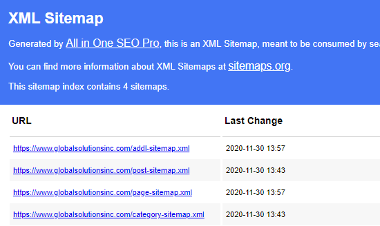 All in One SEO 中的站点地图索引 All in One SEO 中的站点地图索引
