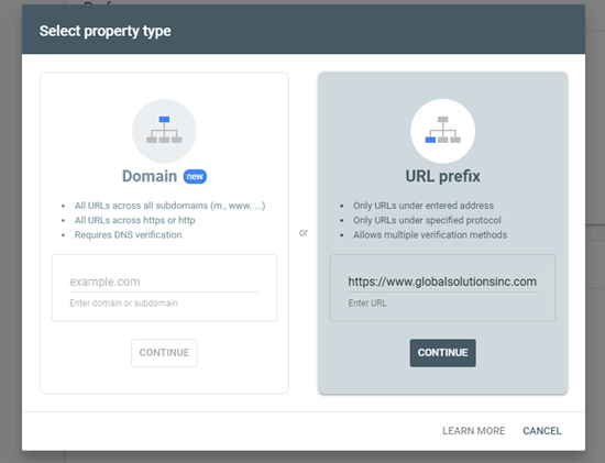 使用网址前缀方法将网站添加到 Google Search Console 使用网址前缀方法将网站添加到 Google Search Console