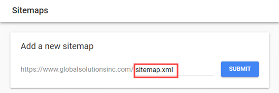 在 Google Search Console 中输入站点地图 URL 在 Google Search Console 中输入站点地图 URL