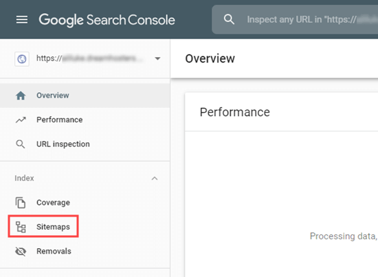 Google Search Console 中的站点地图标签 Google Search Console 中的站点地图标签
