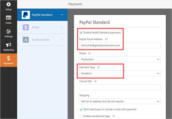 在 WPForms 中启用 PayPal 付款 在 WPForms 中启用 PayPal 付款