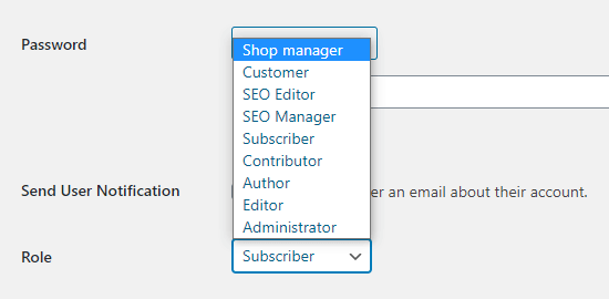 WooCommerce 和 All in One SEO 创建的额外用户角色 WooCommerce 和 All in One SEO 创建的额外用户角色