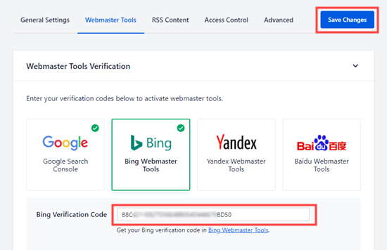 输入来自 Bing HTML meta 标签的 Bing 验证码 输入来自 Bing HTML meta 标签的 Bing 验证码
