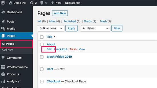编辑 WordPress 页面 编辑 WordPress 页面